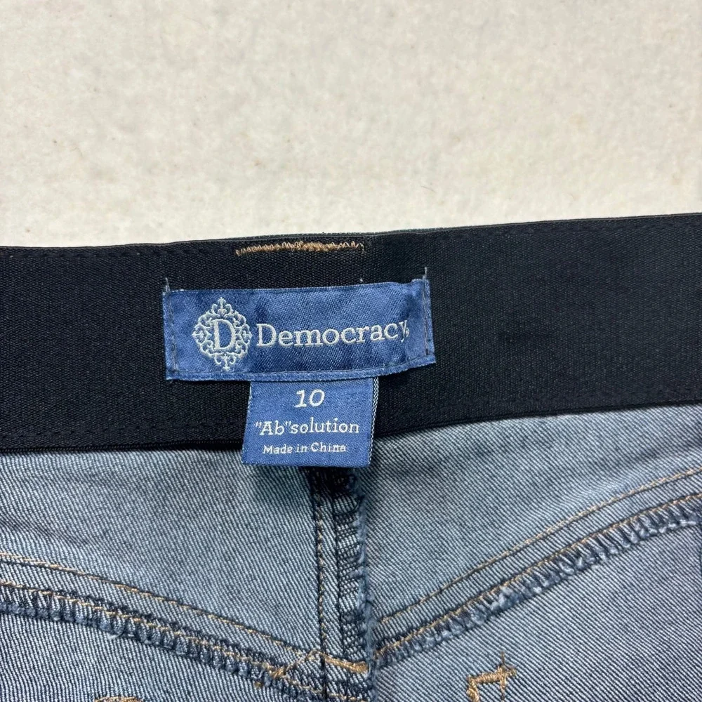 Democracy Ab Solution Straight Leg Jeans Indigo Blue Stretch Womens Size 10 #915